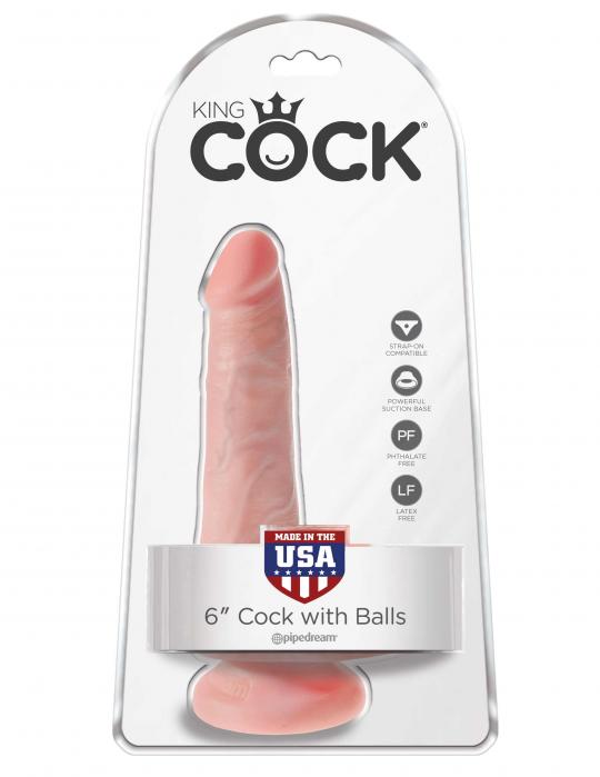 Dildo con ventosa fallo realistico vaginale king cock 6 testicoli