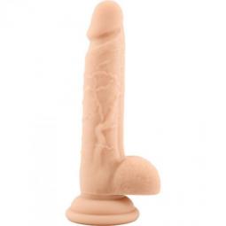 Fallo realistico dildo vaginale con ventosa e testicoli in silicone rod slim flesh 7