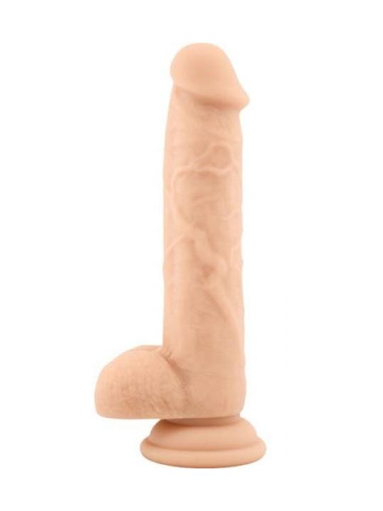 Fallo realistico dildo vaginale con ventosa e testicoli in silicone Brush safe flesh 8