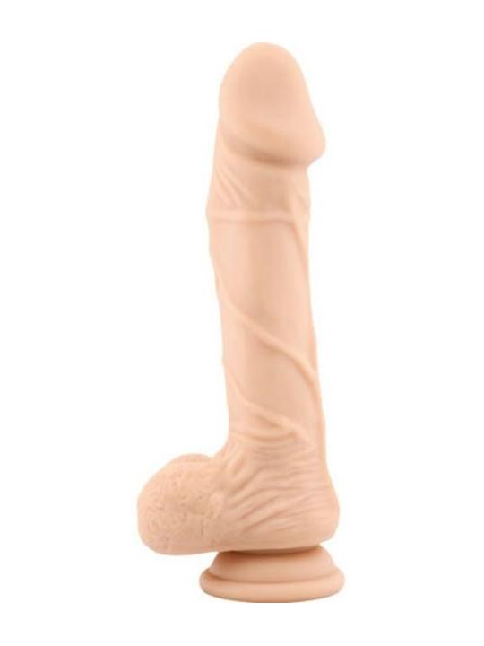 Fallo realistico dildo vaginale con ventosa e testicoli in silicone Berry safe flesh 9