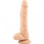 Fallo realistico dildo vaginale con ventosa e testicoli in silicone Stocky Long safe flesh 9,5