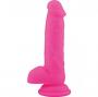 Dildo Fallo realistico Vaginale con testicoli  ventosa in silicone rod Large Pink