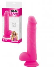 Dildo Fallo realistico Vaginale con testicoli  ventosa in silicone brush Pink 7,5