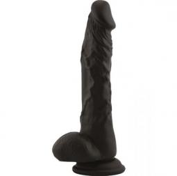 Fallo realistico nero dildo vaginale in silicone con ventosa safe long stocky real Black