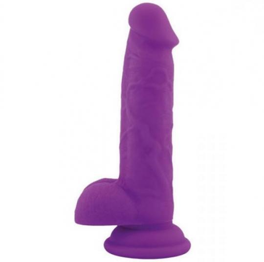 Realistico dildo fallo Vaginale con testicoli ventosa in silicone rod Large purple