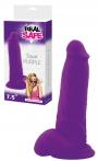 Realistico dildo fallo Vaginale con testicoli ventosa in silicone Brush purple