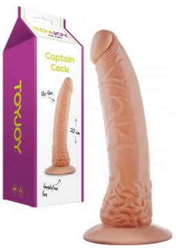 Fallo vaginale anale con ventosa dildo realistico the captain cock 20 cm flesh