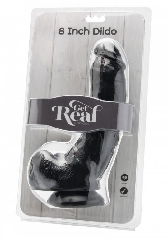 Fallo realistico nero con ventosa dildo black morbido sex toys big 23 cm get real