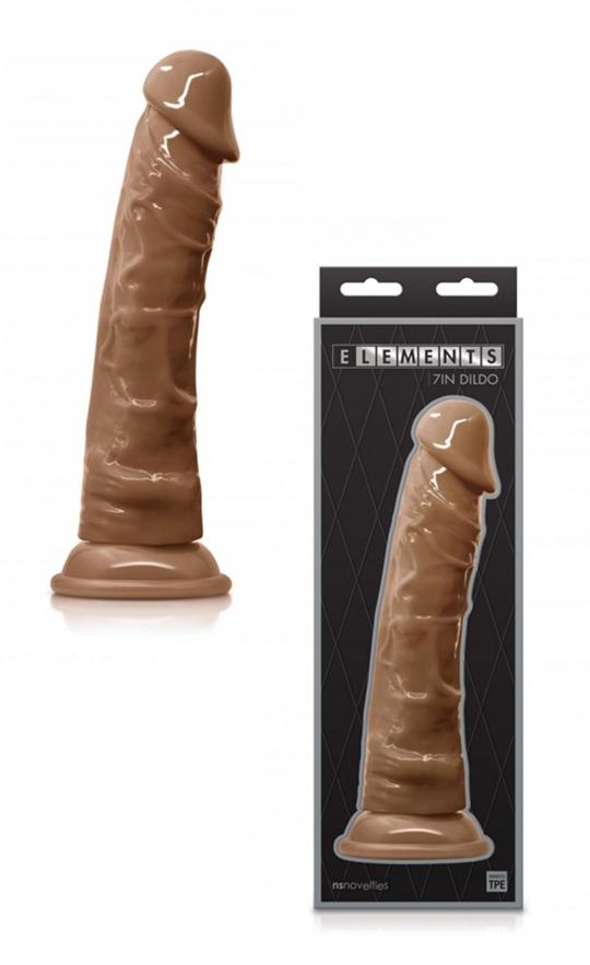 Fallo realistico con ventosa dildo vaginale 7 caramel inch morbido