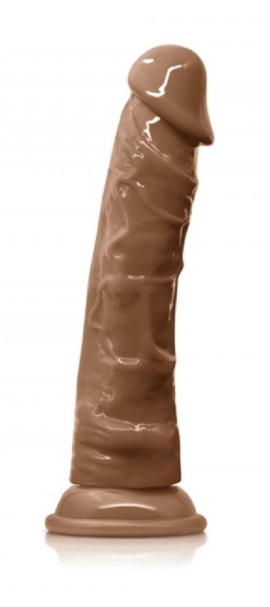 Fallo realistico con ventosa dildo vaginale 7 caramel inch morbido