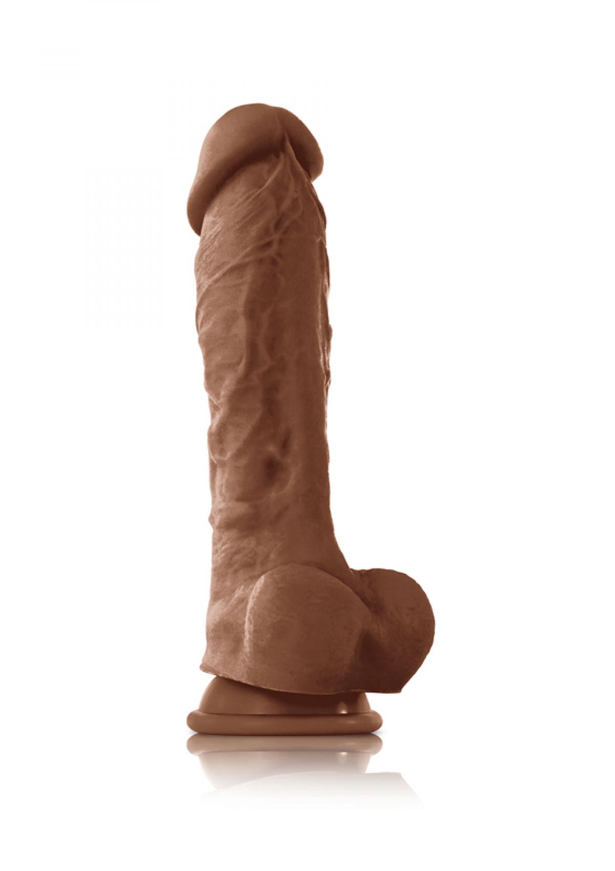 dildo realistico in silicone con ventosa fallo vaginale anale maxi cock nero sex toys 8 caramel