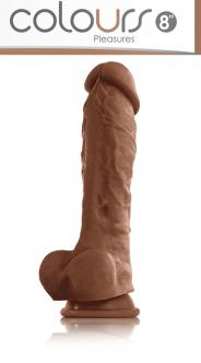 dildo realistico in silicone con ventosa fallo vaginale anale maxi cock nero sex toys 8 caramel