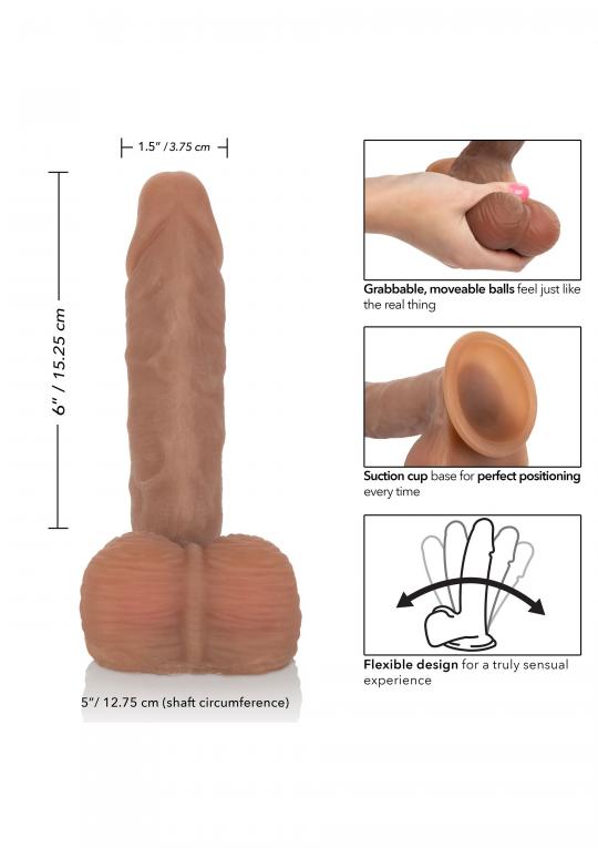 Fallo realistico vaginale anale con ventosa dildo con testicoli morbido