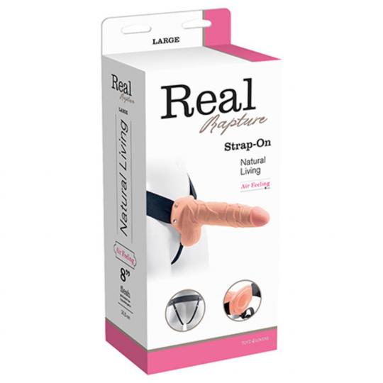 Fallo dildo indossabile strap on cavo Con testicoli Real Rapture 8 Flesh