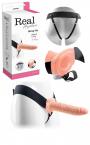 Vibratore Fallo vibrante dildo indossabile strap on cavo Real Rapture 8 Flesh