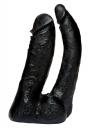 Fallo dildo realistico doppio strap on indossabile vac-u-look black