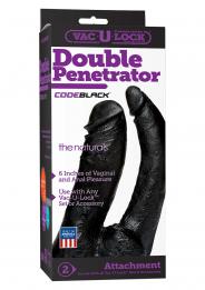 Fallo dildo realistico doppio strap on indossabile vac-u-look black