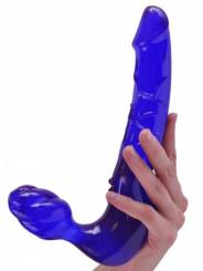 Fallo dildo doppio indossabile per donna senza imbragatura straples purple