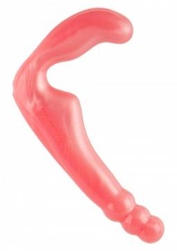 Fallo strap on indossabile dildo vaginale anale in premium silicone rosa senza imbragatura