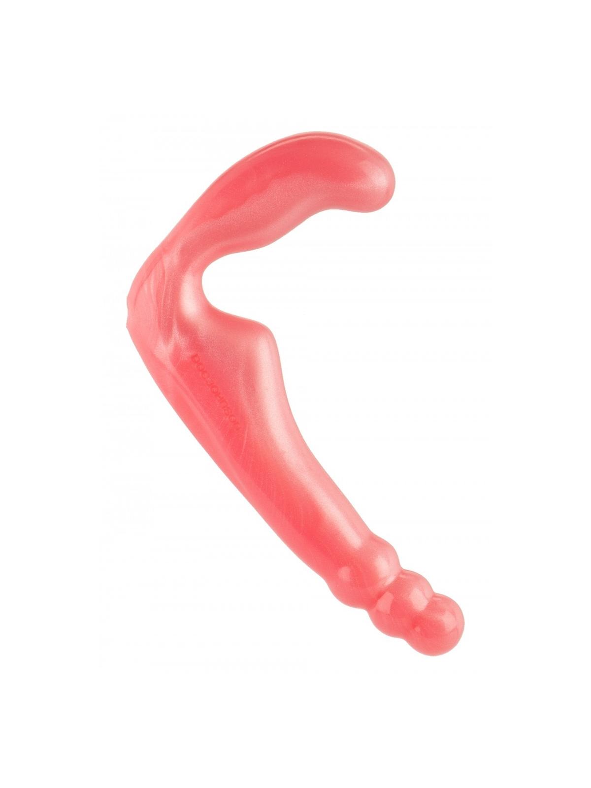 Fallo strap on indossabile dildo vaginale anale in premium silicone rosa senza imbragatura