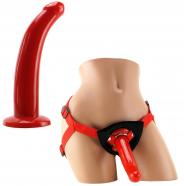 Fallo strap on indossabile vaginale anale dildo per punto G the red cock