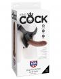 Fallo realistico indossabile strap on dildo vaginale anale king cock herness 8 brown