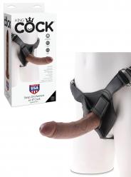 Fallo realistico indossabile strap on dildo vaginale anale king cock herness 8 brown