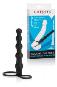 Fallo anale dildo indossabile con anello fallico per uomo nero in silicone