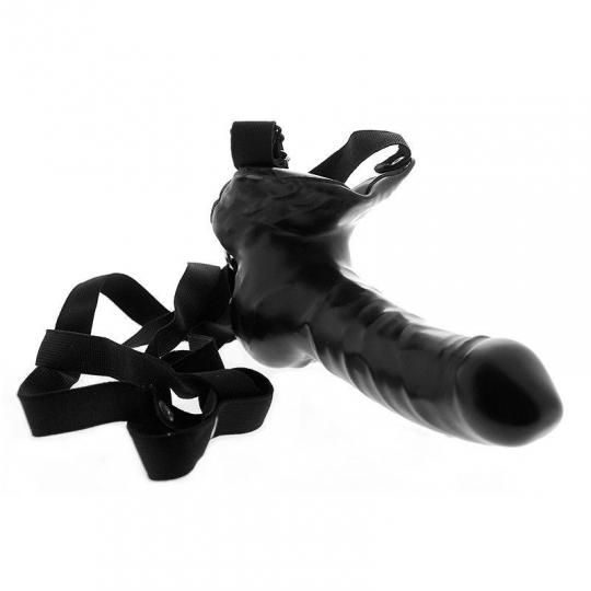 Fallo realistico indossabile strap on dildo nero vaginale anale black cock