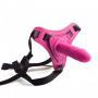 Dildo red strap on indossabile realistico fallo anale vaginale con cintura pink