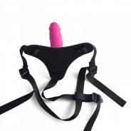 Dildo red strap on indossabile realistico fallo anale vaginale con cintura pink