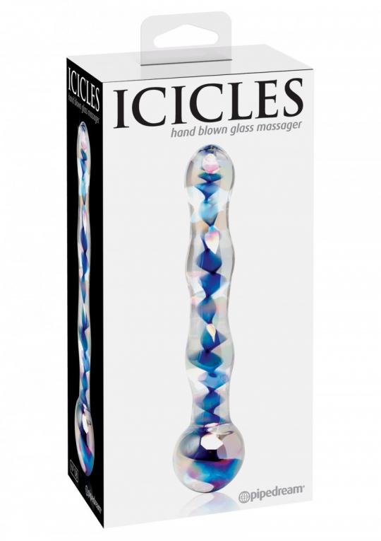 Dildo vaginale anale in vetro icicles no 8 massaggiatore intimo glass stimolatore  sex toy