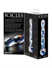 Dildo vaginale anale in vetro icicles no 8 massaggiatore intimo glass stimolatore  sex toy