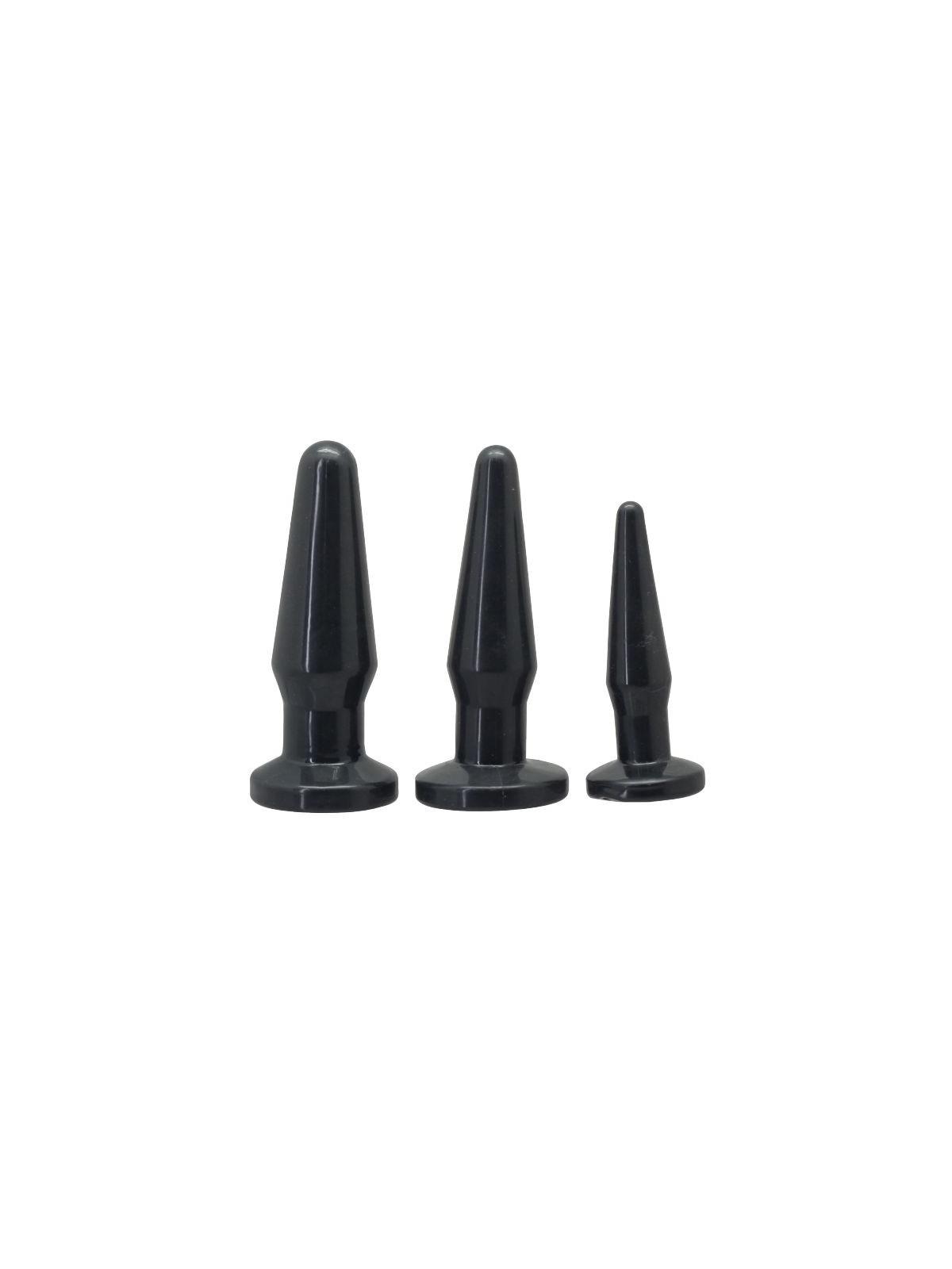 Kit fallo anale sex toys black mini medium maxi dildo nero plug anale sex toys