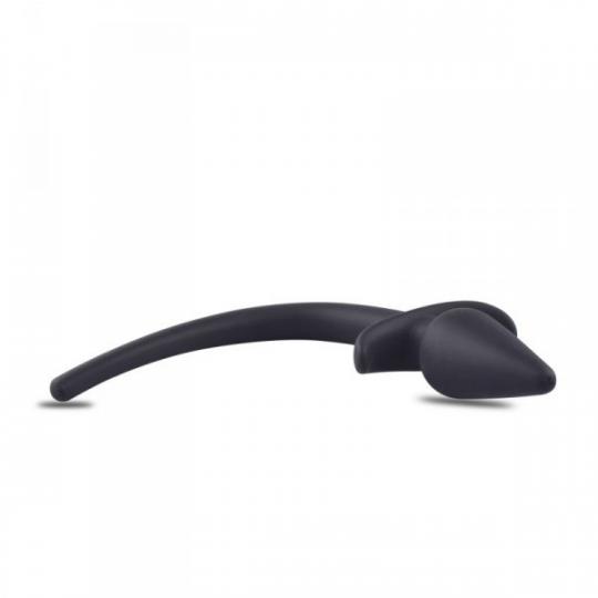 Plug anale dildo con coda fallo in silicone nero butt doppio morbido