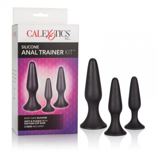 Kit Fallo anale tappo anal nero dildo black set 3 pz mini med maxi butt plug