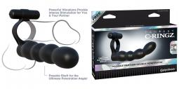 Anello fallico vibrante con strap on fantasy c-ringz posable partner double penetrator