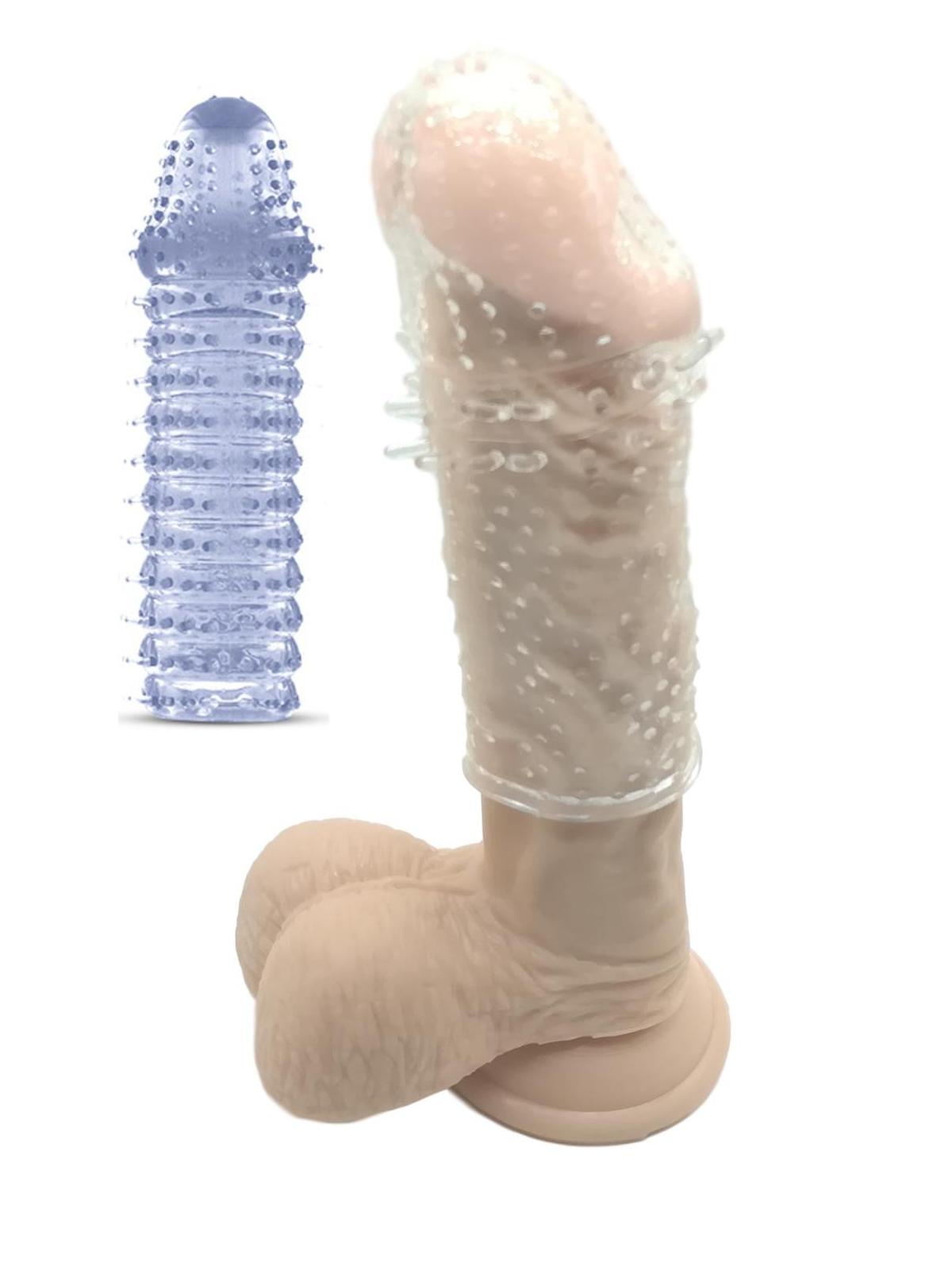 Guaina fallica indossabile per pene prolunga stretchy extension