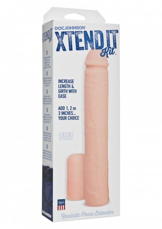 GUAINA FALLICA REALISTICA XTEND IT KIT clear prolunga per il pene sex toy uomo