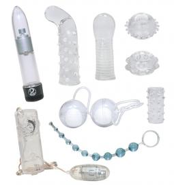 Kit sex toy per coppia crystal trasparenti clear