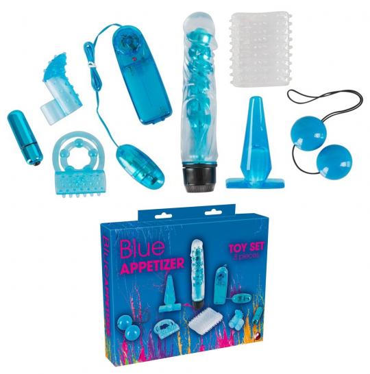 Kit sex toys per coppia stimolatore vaginale plug dildo vibratore realistico vaginale anale blu toy set