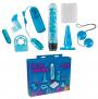 Kit sex toys per coppia stimolatore vaginale plug dildo vibratore realistico vaginale anale blu toy set