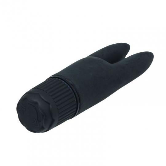 Vibratore vaginale doppio stimolatore clitoride nero in silicone sex toy donna nero