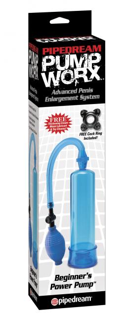 Sviluppatore  a pompa per Pene BEGINNER POWER PUMP Blu pump worx