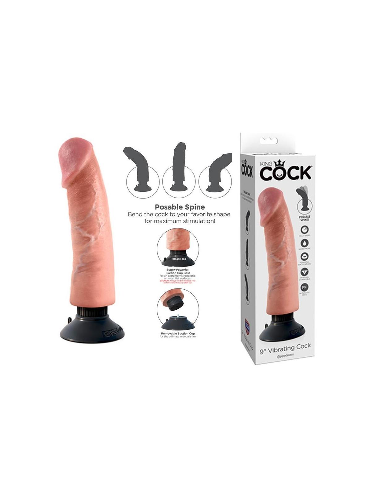 Vibratore Realistico King Cock 6 vibrating con ventosa brown