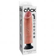 Vibratore Realistico King Cock 10 vibrating con ventosa clear