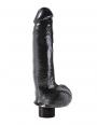 Vibratore Realistico King Cock 9 vibrating con ventosa whit Balls bLack