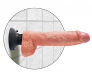 Vibratore Realistico King Cock 7 vibrating con ventosa whit Balls clear