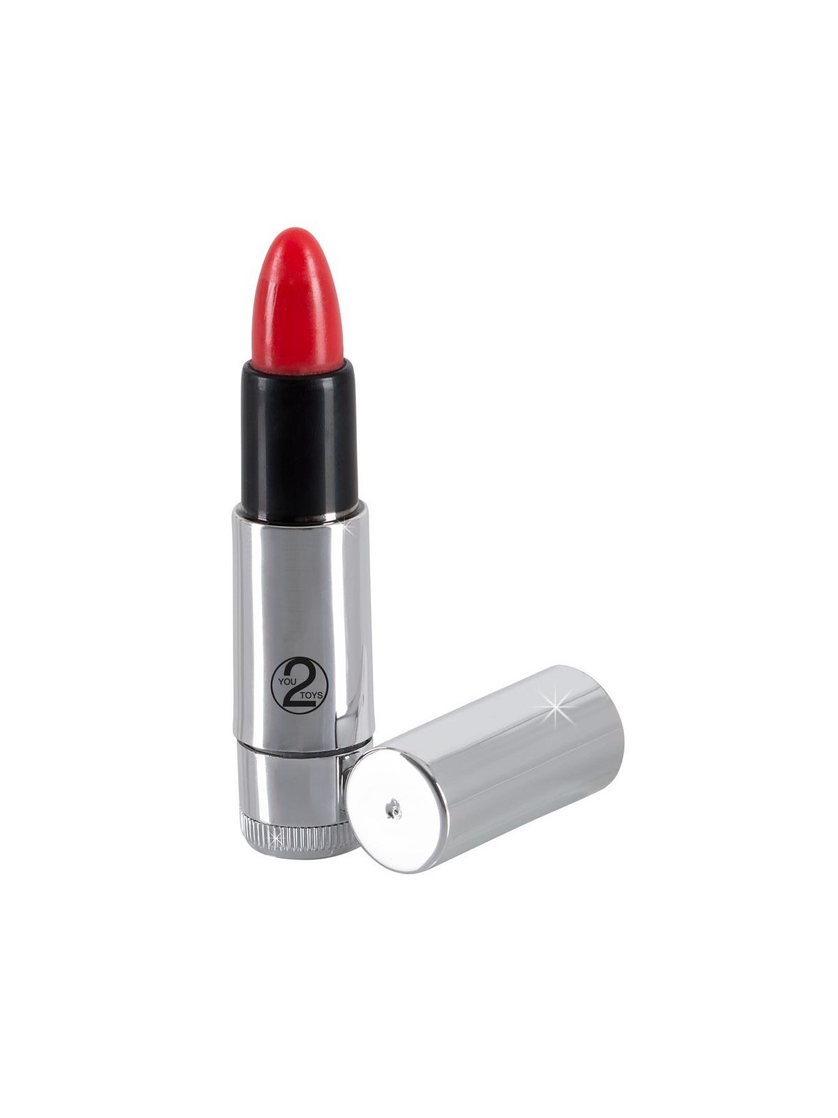 Vibratore rossetto stimolatore vaginale rosso kiss my lips