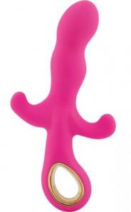 Vibratore con stimolatore clitoride fallo dildo vibrante vaginale in silicone rosa